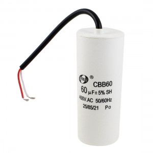 CBB60 60uF AC 450V 50/60Hz Washing Machine Polypropylene Film Motor Capacitor