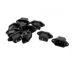 10 Pcs IEC320 C14 Inlet 3 Pin Socket Adapter AC 250V 10A for Rice Cooker