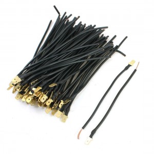 100Pcs 6.3mm Crimp Terminal Insulated Male Spade Connector w 5.1" Wire