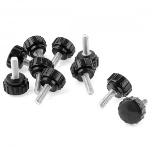 10 Pcs 15mm Length 5mm Dia Male Thread Thumb Screw Knurled Knobs Grips
