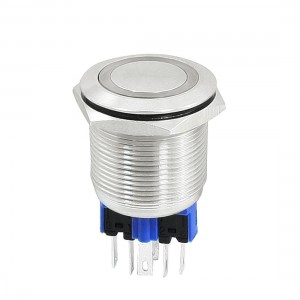 DC24V Red Angel Eye Locking Stainless Steel Push Button Switch 22mm Thread