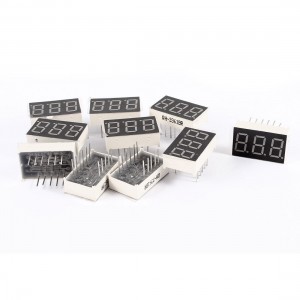 10 Pcs Common Anode 10 Pin 3 Bit 7 Segment 0.36" Red LED Display Digital Tube