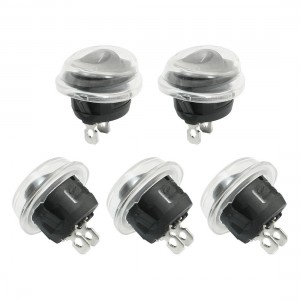 6A/4A 250VAC 10A 125VAC SPST I/O 2 Position Snap In Rocker Switch w Cover 5Pcs