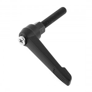 40mm Length 8mm Dia Threaded Metal Adjustable Handle Lever Black