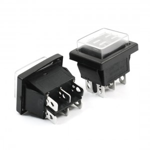 16A 250V 20A 125V AC 6P DPDT ON/OFF/ON 3Position Rocker Switch w Cover 2 Pcs