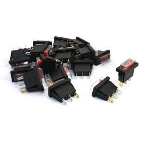 20Pcs 15A 250VAC 20A 125VAC SPDT I/O 3Pins Red Waterproof Rocker Switch