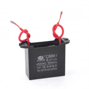 450VAC 6uF 50/60Hz 2 Wires Fan Motor Running Capacitor CBB61