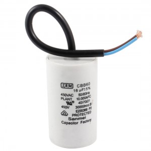 CBB60 AC450V 50/60Hz 16uF Non Polar Film Washing Machine Capacitor