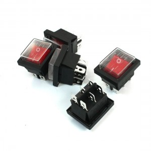 5pcs AC 16A/250V 20A/125V 6 Pins DPDT Red Waterproof Snap In Boat Rocker Switch
