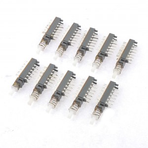 10pcs AC 12V 1A Locking Push Button Switch 1 Key 4 Pole 2 Throw