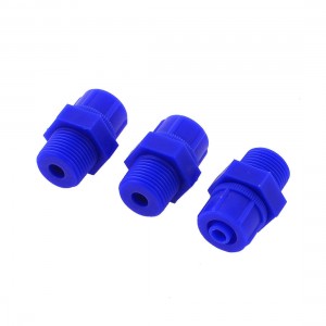 3/4" Male Threaded Blue Plastic Pneumatic Straight Connector Fitting 3 Pcs