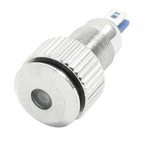 Metal Shell 2 Pin Terminal Blue LED Indicator Light Signal Lamp DC 24V