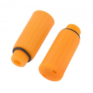 Orange Plastic 15mm Male Thread Dia Air Compressor Oil Plugs 2 Pcs