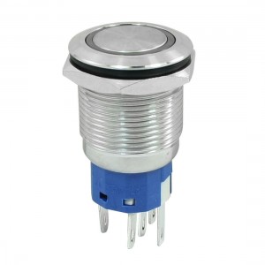 5A 250VAC Blue Indicator 24V NO+NC SPDT 5Pin Latching Starting Switch