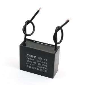 AC 450V 6uF Two Wired Lead Ceiling Fan Motor Running Capacitor CBB61