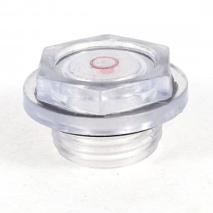 25mm 3/4" PT Male Thread Air Compressor Clear Plastic Oil Sight Glass