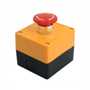 Mushroom Head Latching DPDT 600V 10A Push Button Switch w Control Box