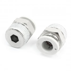 2Pcs 41/64" Male Thread 5/16" Tube Push in Straight Quick Couplers Fittings