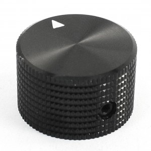 25mmx15mm 0.25" Black Aluminum Rotary Electronic Control Potentiometer Knob