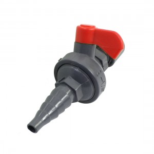 Red Gray Plastic Handle 1/4" PT Female Thread Ball Sampling Valve