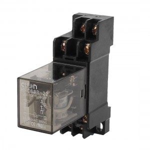 DC12V Coil Voltage DPDT Electromagnetic Power Relay w 35mm Din Rail Socket