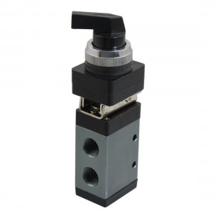 MSV-98322LB 13mm Thread 3/2 Way Black Rotary Selector Knob Air Mechanical Valve