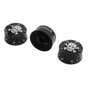 White Skull Guitar Control Voice Rotary Knob 0-10dB Range Scale 3Pcs