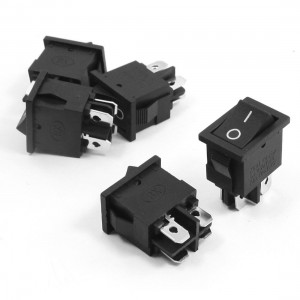 6A AC250V 10A AC125V 4-Pin DPST ON/OFF Snap in Boat Rocker Switch 5Pcs