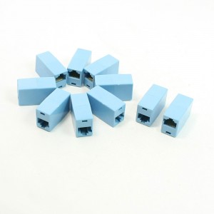 RJ45 F/F LAN Network Inline Splitter Extender Coupler Blue 10 PCS