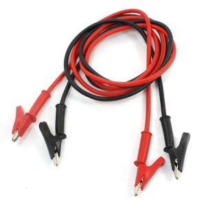 1m Long Alligator Clip Electrical Clamp Insulated Test Lead Cable Pair