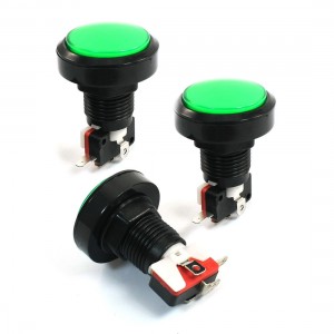 3 Pcs Panel Mount Green Lamp Round Head SPST 4P Momentary Game Button Switch