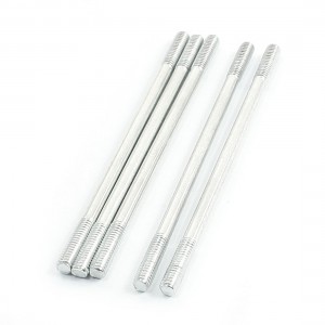 5Pcs Two Ends 4mm Dia Thread Tight Adjustable Metal Push Rod 83mm Long