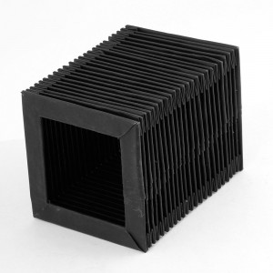 Black 40 x 10 x 11cm Flexible Accordion Dust Cover for Machine