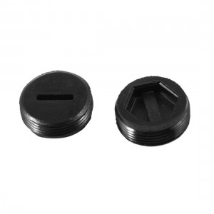2 Pcs Black Male Threaded 18mm Diameter Motor Carbon Brush Caps