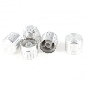 Metal Shell 5.5mm Knurled Shaft Dia Potentiometer Rotary Knobs 5 Pcs