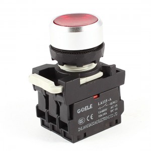 Ui 660V Ith 10A DPST Momentary Red Indicator Push Button Switch Knob