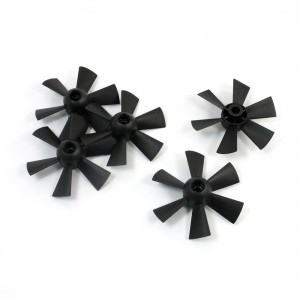5PCS Black Plastic 6 Blades Ducted Fan Blade 2.56" 65mm for RC Aircraft