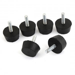 6 Pcs Rubber  Screw On Type M8 40mm Head Diameter Handle Knob Black