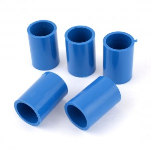 5 Pcs 20mm Inner Dia Straight PVC Pipe Connectors Fittings Coupler Blue