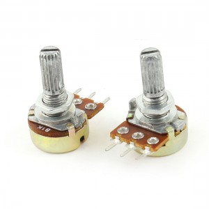2 PCS 1K ohm 3 Terminals 6mm Shaft Rotary Linear Taper Potentiometers
