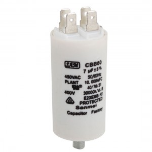 CBB60 AC 450V 7uF 8mm Thread Polypropylene Film Motor Running Capacitor