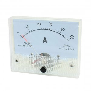 Class 1.5 DC 0-50A Current Meter Analog Panel Ammeter Amperemeter