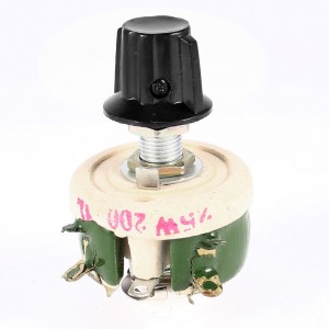 25W 200 Ohm Round Ceramic Wirewound Potentiometer Variable Resistor