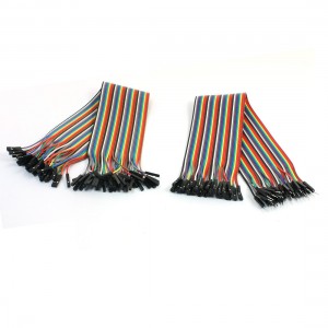 2 Pcs 1P-1P 40-Pin Breadboard Test Cable Jumper Wire Line 2.54mm 30cm