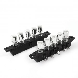 2 Pcs 5 Position 4 Poles Metal Button Interlock Pushbutton Switch AC 250V 1A