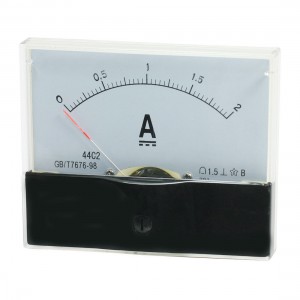 DC 0-2A Rectangle Shape Analog Panel Ammeter Gauge Amperemeter Class 1.5