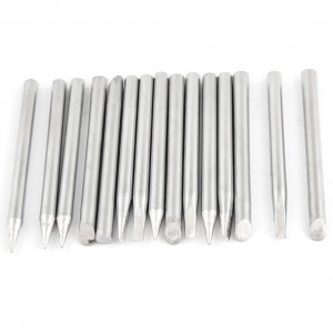 Silver Tone Point + Slotted + 45 Degree Bevel Bit Soldering Iron Tip 15 Pcs