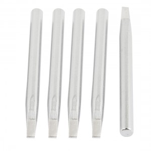 Silver Tone Slotted Tip Soldering Iron Bits 60W 5 Pcs