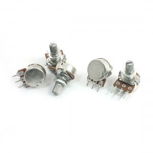 5Pcs B5K 3 Terminals Rotary Audio Single Linear Taper Potentiometers