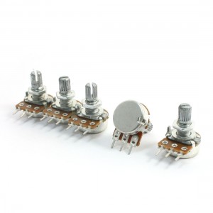 5Pcs B1M 8mm Metal Shaft 3 Terminals Rotary Single Linear Potentiometers